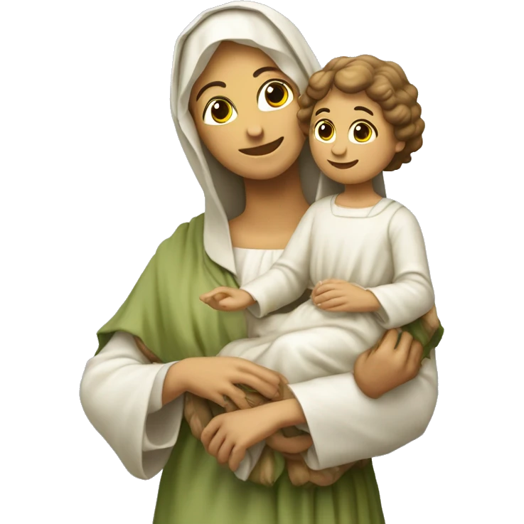 Vergine Maria con Gesù bambino in braccio  emoji