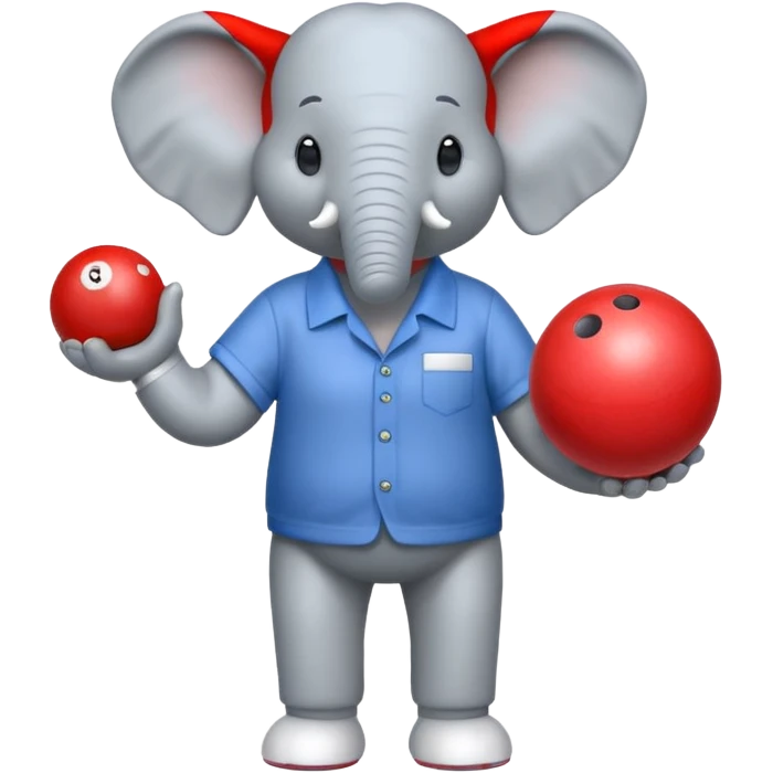 a elephant with hand and legs he is playing bowling   emoji