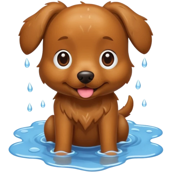 Make a cute brown dog i a pledd emoji