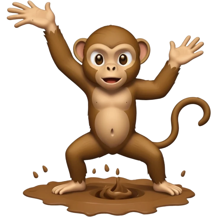 A monkey throwing mud emoji