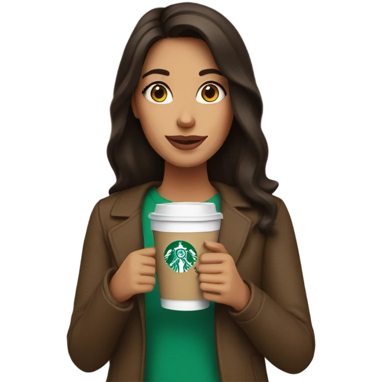 Brunette with Starbucks  emoji