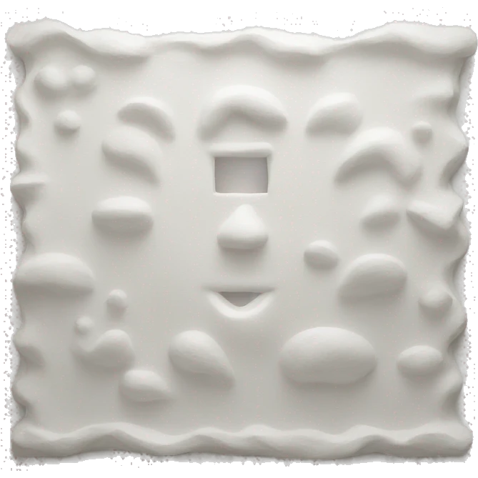 wall painting white emoji