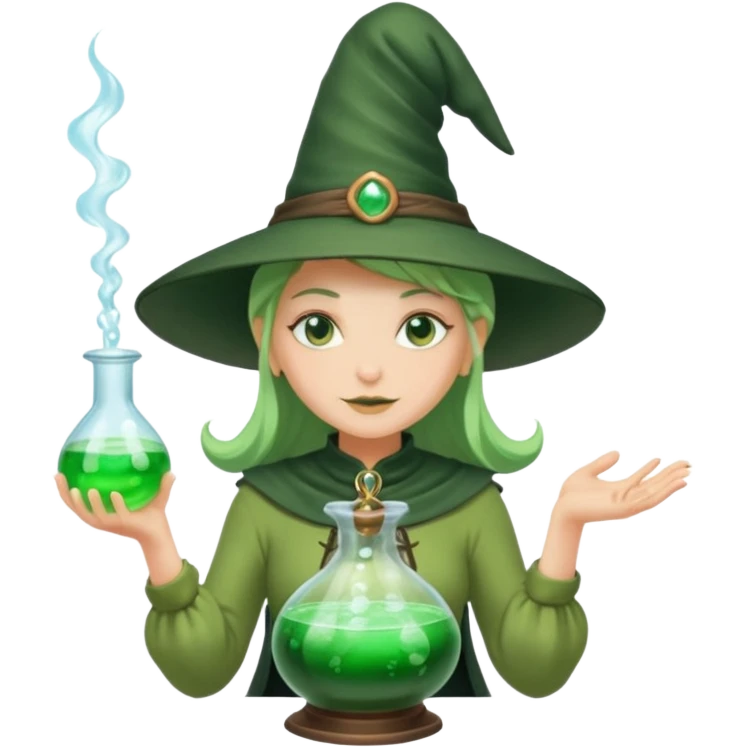 green witch cooking potion emoji