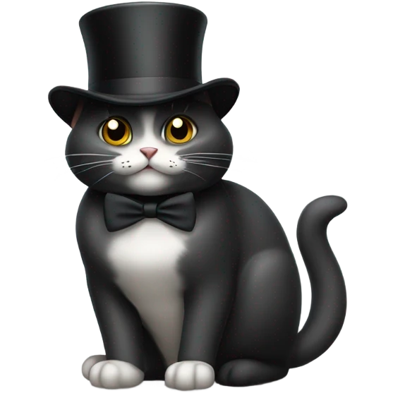 cat wearing a tophat emoji