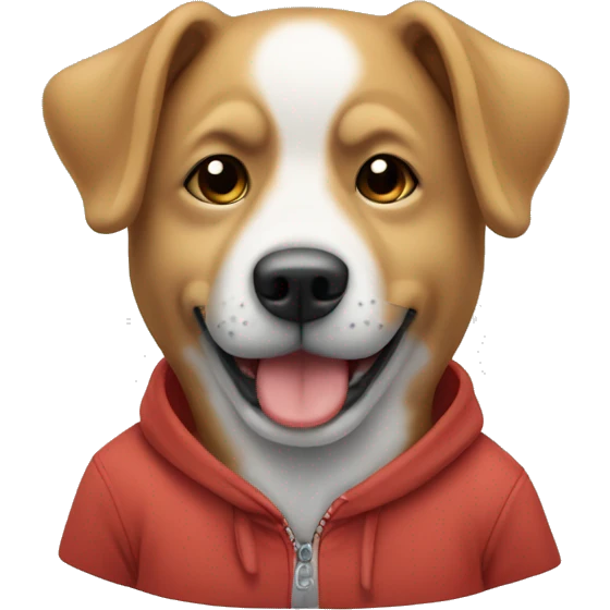 Un chien avec un sweat-shirt  emoji