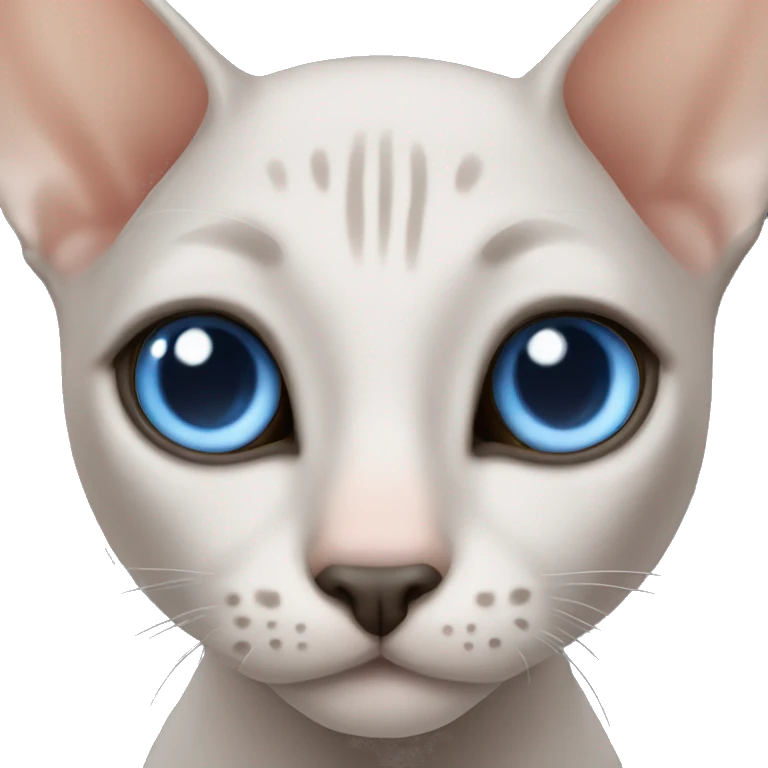 hairless cat with blue eyes emoji