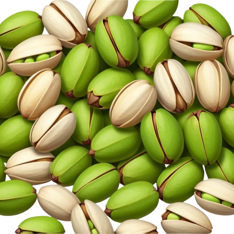 Heap of raw pistachio with shells, natural and organic, close-up view emoji