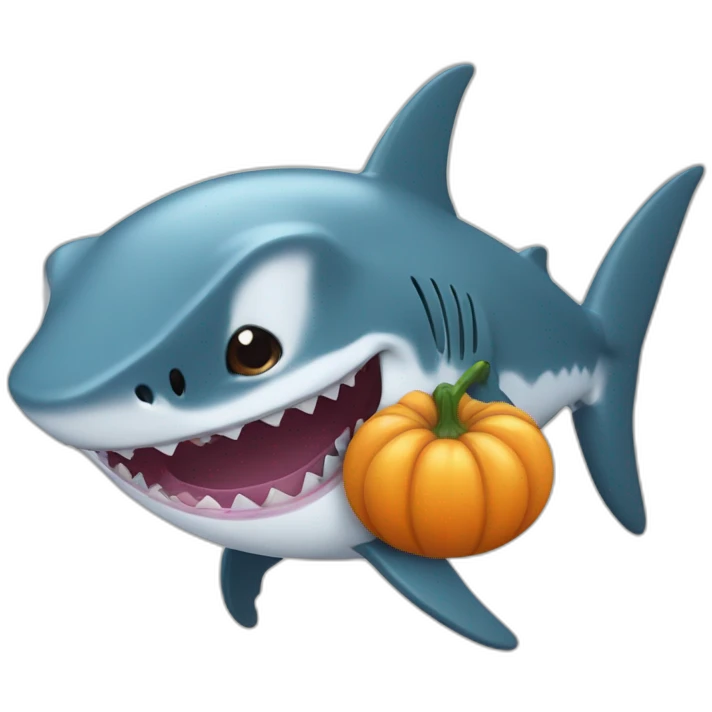 baby Shark qui mange une citrouille emoji