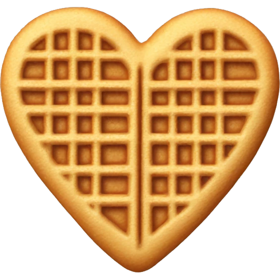 Beige heart waffle emoji