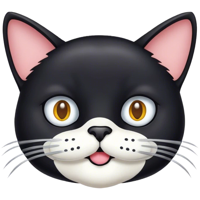 Big black cat with moustache  emoji