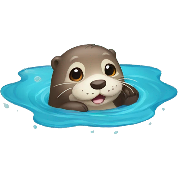 Very cute otter in the water emoji