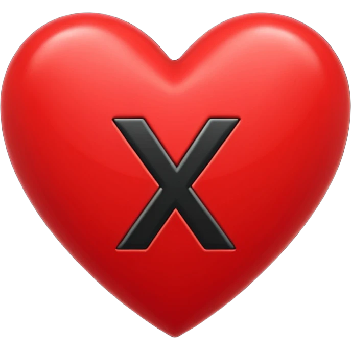 Corazón con la letra X emoji
