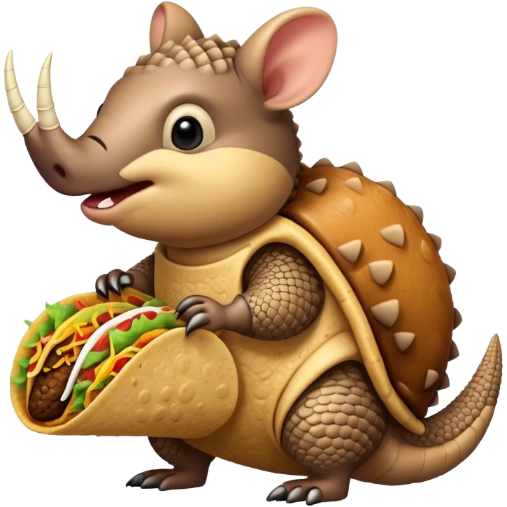 Armadillo eating a taco emoji