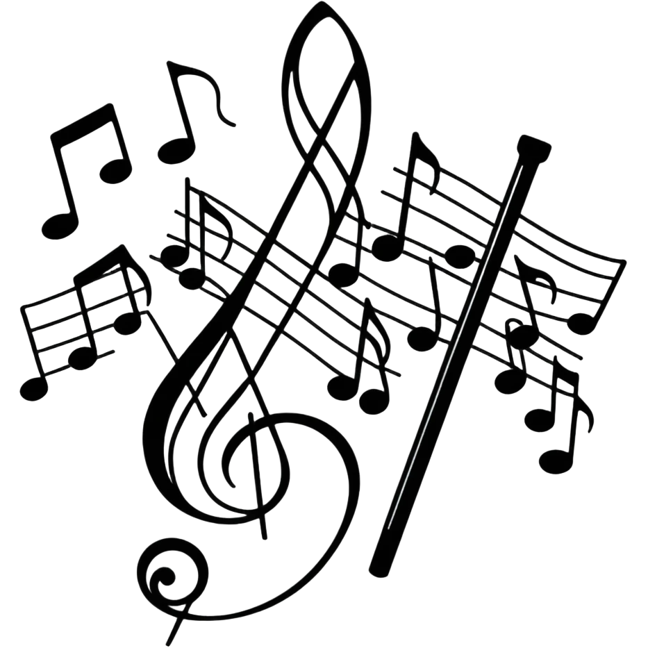 Music notes on staff emoji