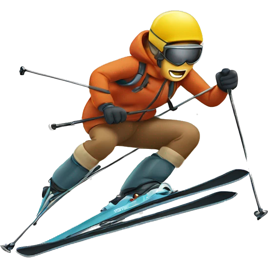 Skier skiing down schnitzel emoji