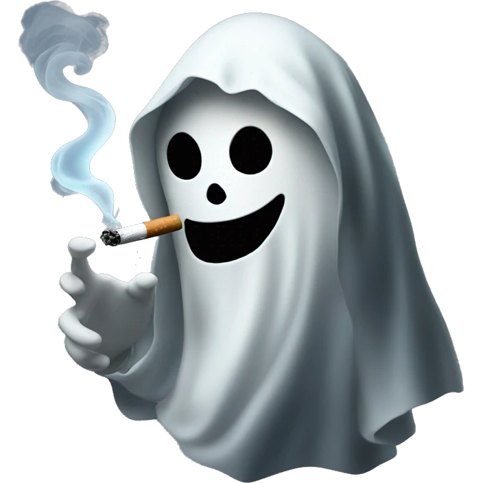 Ghost smoking a vape emoji