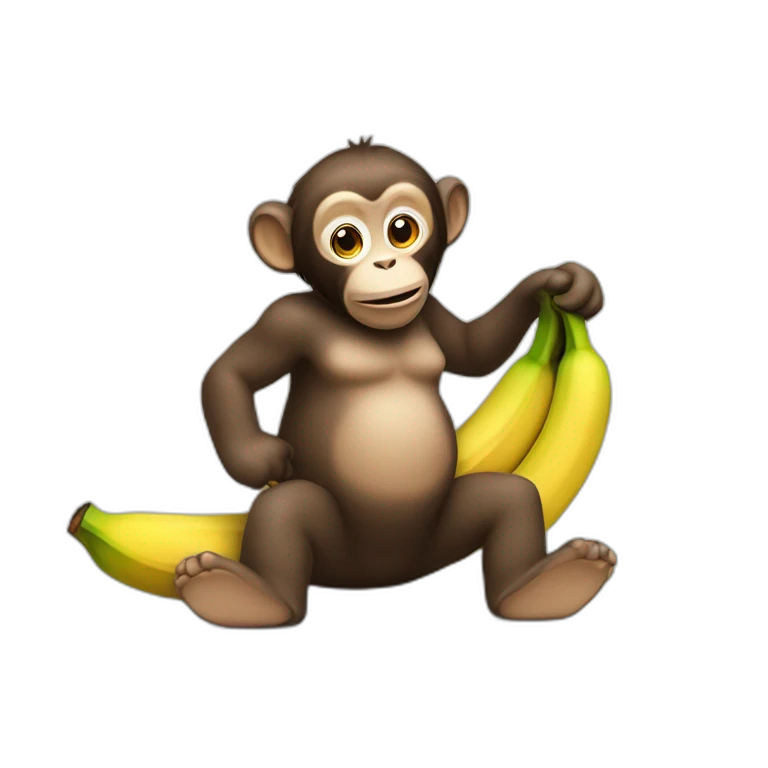 Un singe avec une banane emoji