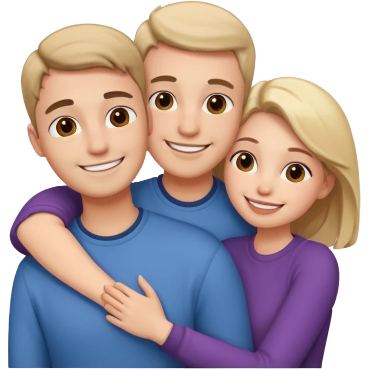 a loving couple and a friend emoji