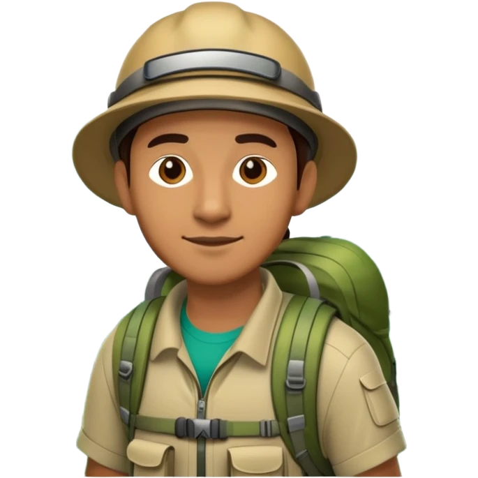 man hiking rainforest emoji