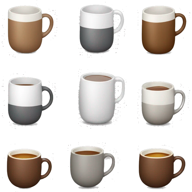 una taza pequeña,redonda de color marron y que tenga una bombilla gris emoji