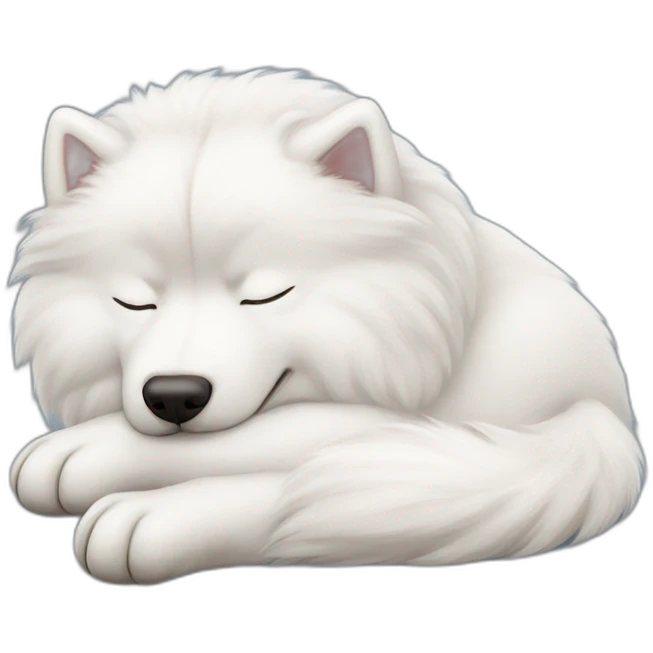 Samoyed sleeping emoji