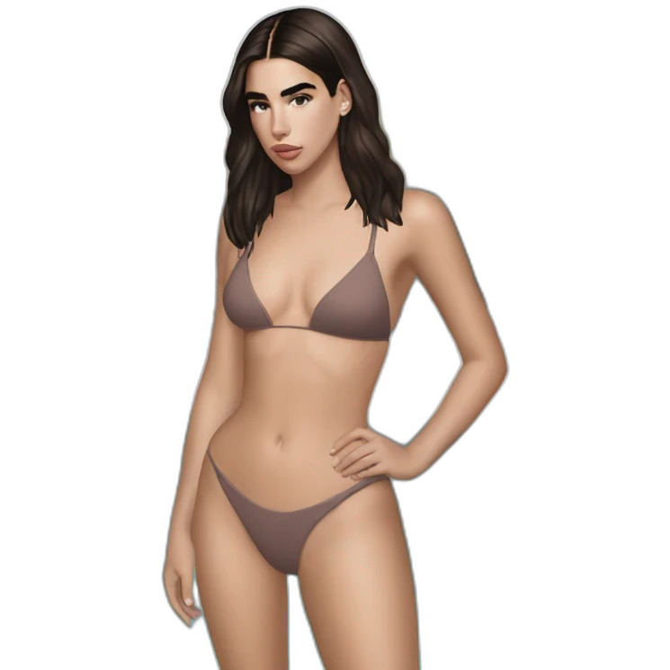 Dua lipa pool no swimsuit emoji