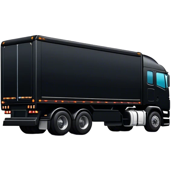 Black cyber Semi truck rear emoji
