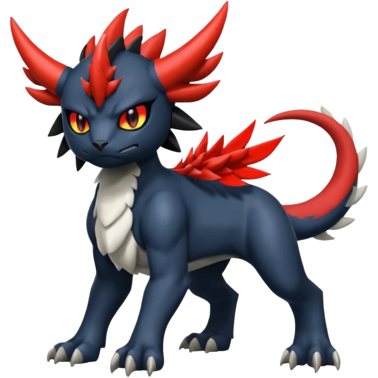 Handsome cool badass edgy Absol-Litten-Guilmon-Giratina-Yveltal-Pokémon-Fakémon-fusion-hybrid-creature emoji