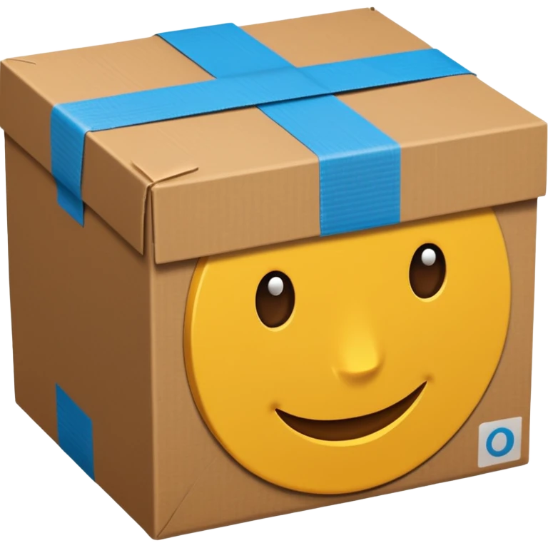 packing cardbox with ducktape emoji