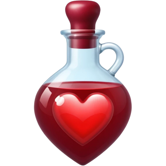 burgundy red heart shaped potion emoji
