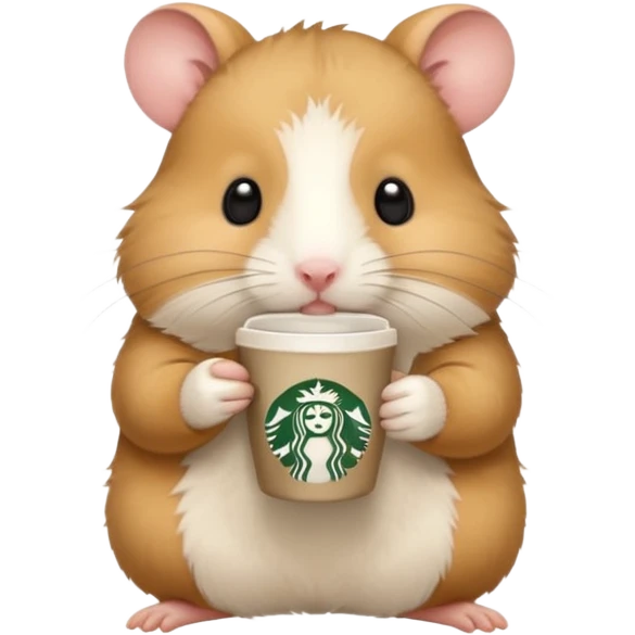 A hamster drinking starbucks emoji