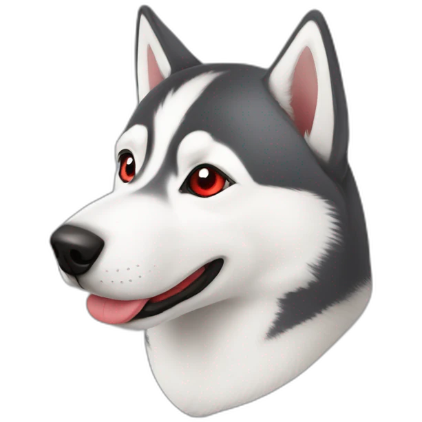 Siberian husky with red band emoji