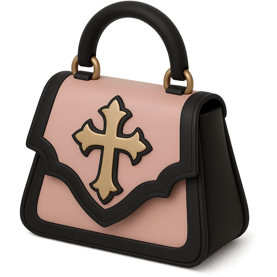 pink and black gothic purse emoji