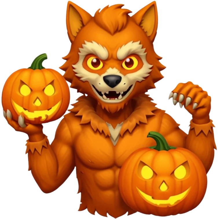 werewold with pumpkin  emoji