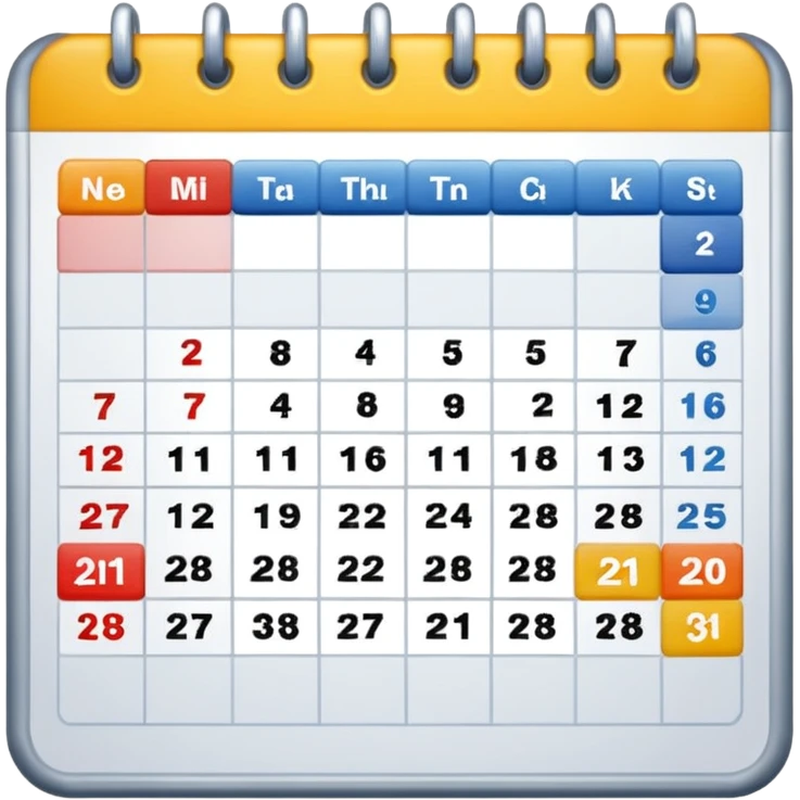simple calendar without days just squares emoji