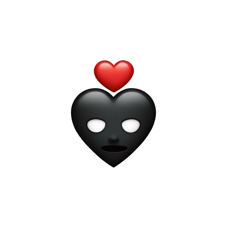 corazón negro con lazo emoji