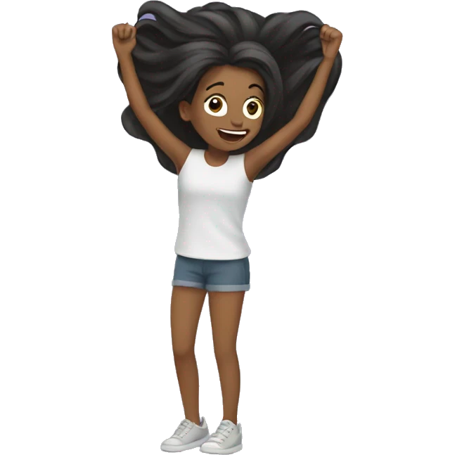 Girl flipping her hair emoji
