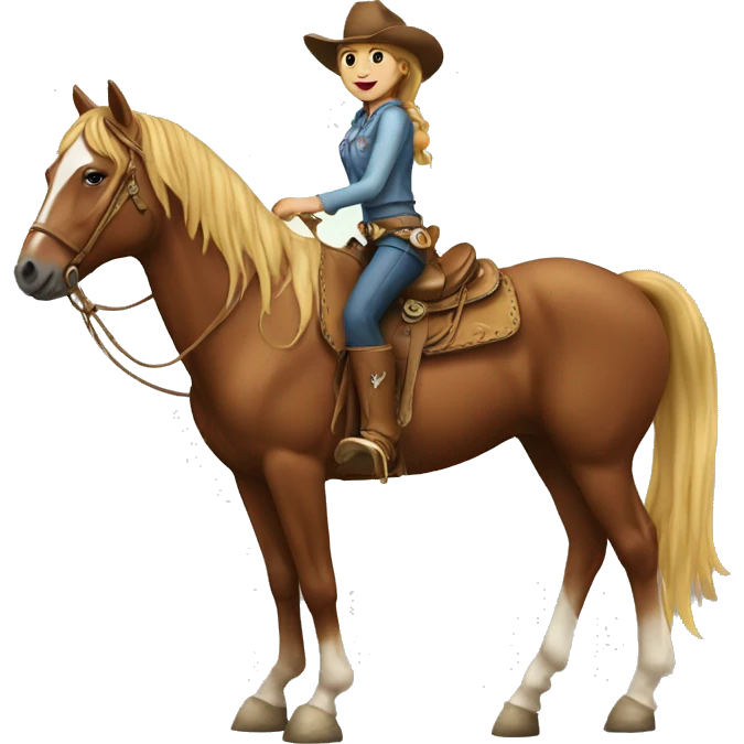 cowgirl on horse emoji