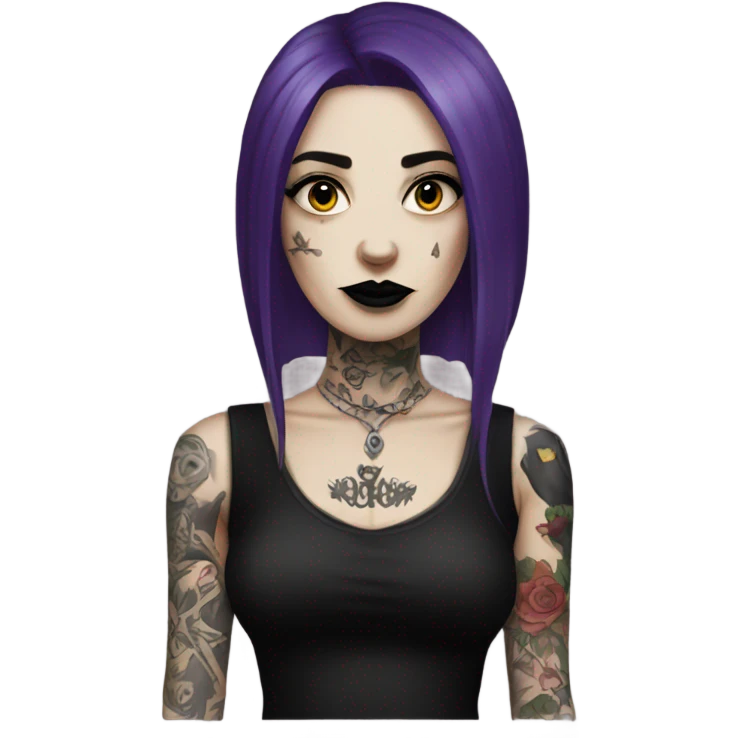 goth woman with tattoos emoji