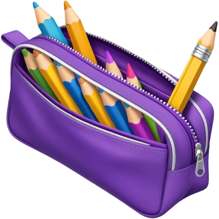 Pencil pouch with zipper mouth emoji