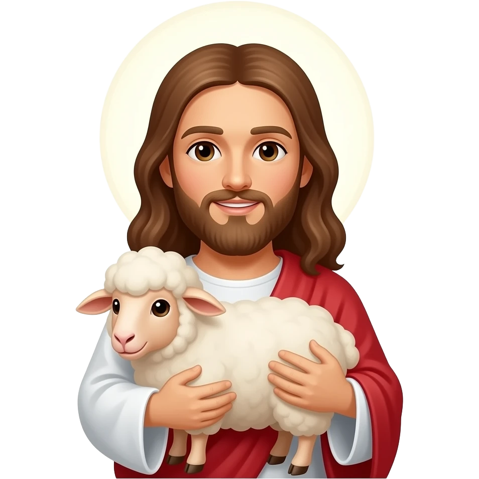 Jesus holding sheep emoji