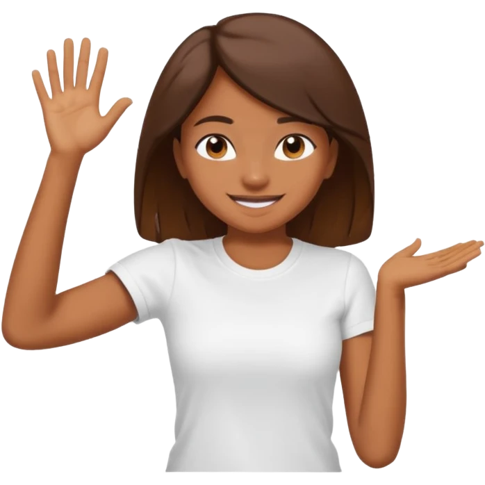 Chica morena haciendo un dab emoji