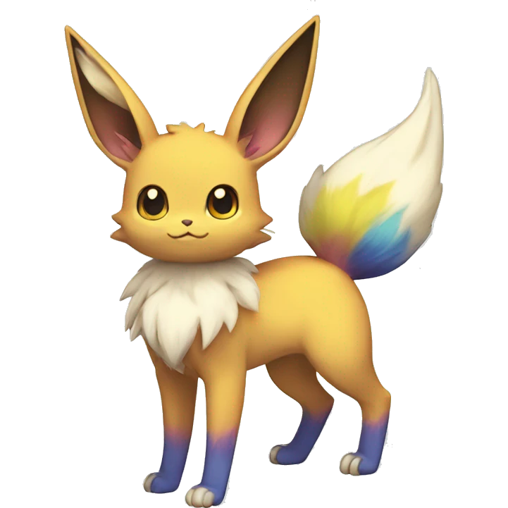 Colorful Kawaii Eeveelution-Cute-Pokémon-fusion full body emoji