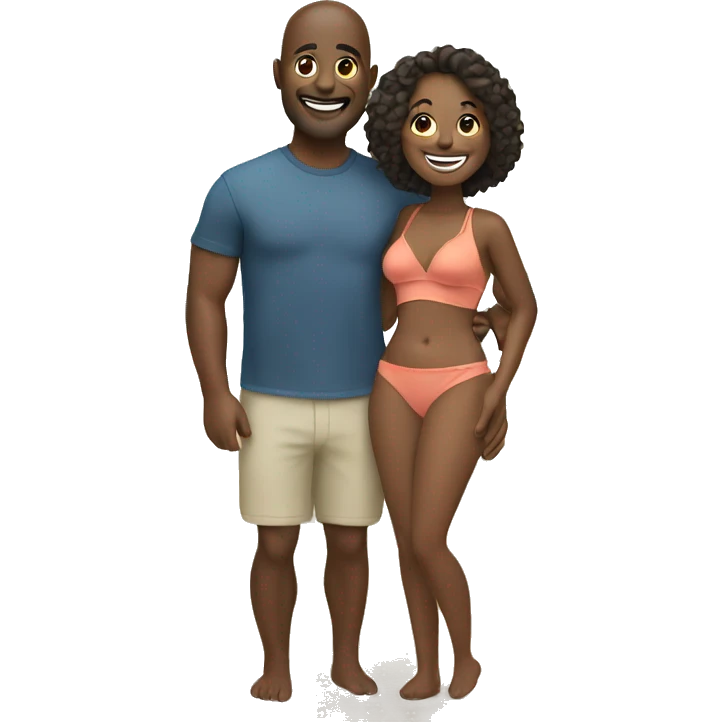 happy couple at the beach emoji