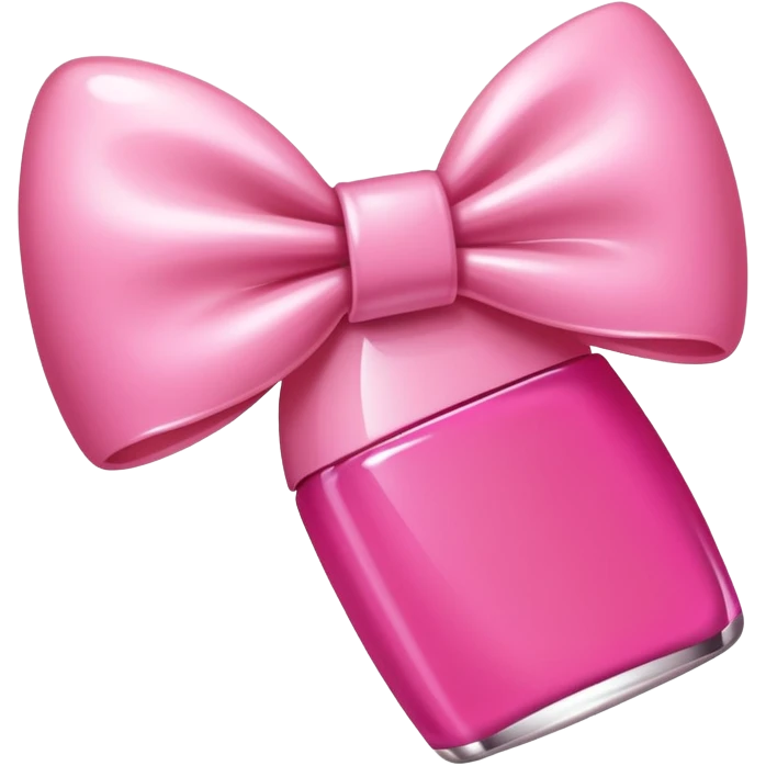 Nail Polish pink bow emoji