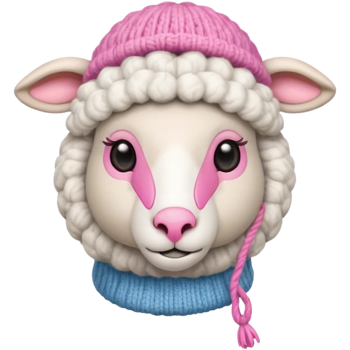 Sheep knitting a hat emoji