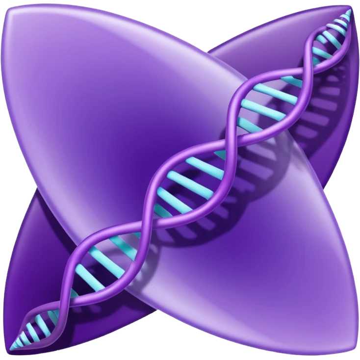 I want a DNA helix in the foreground. Background to be a rippled purple sheet. emoji
