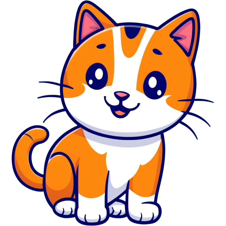 Orange cat smiling emoji