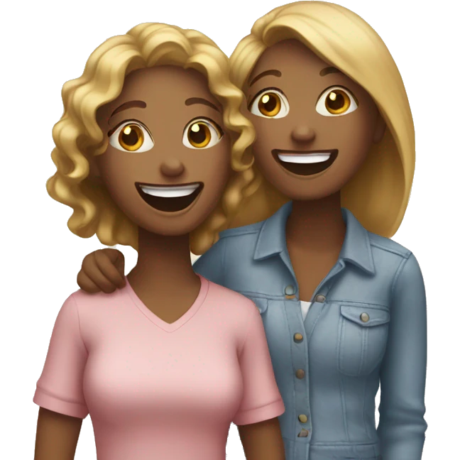 women best friends laughing emoji