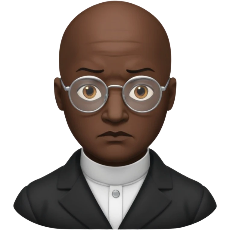 morpheus, bald, glasses, black skin emoji